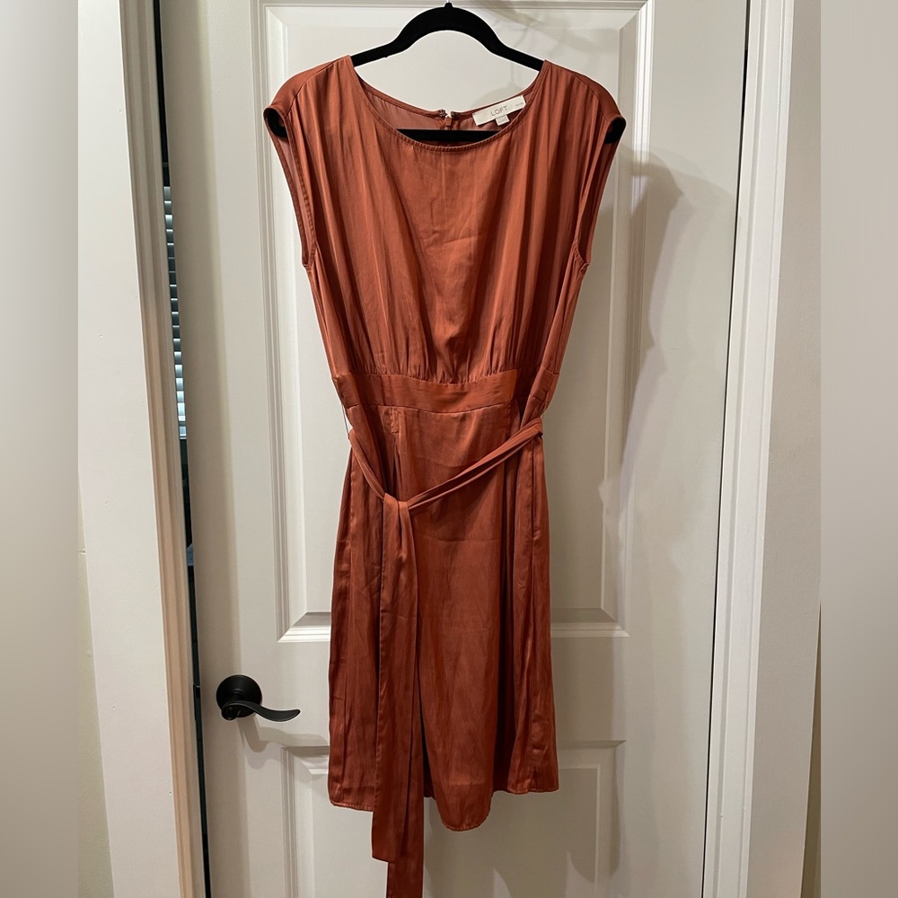 LOFT Terracotta Sleeveless Midi Dress